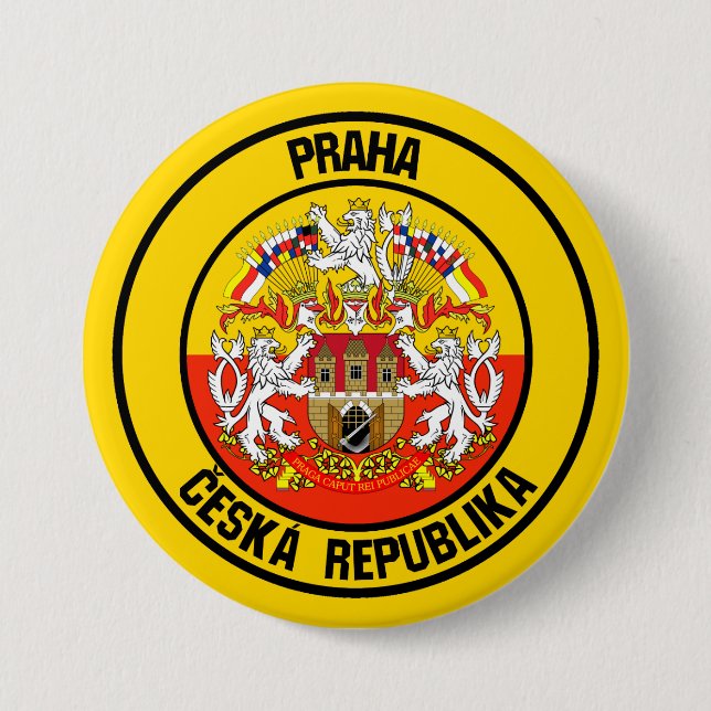 Prague Round Emblem Button (Front)