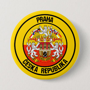 Prague Round Emblem Button