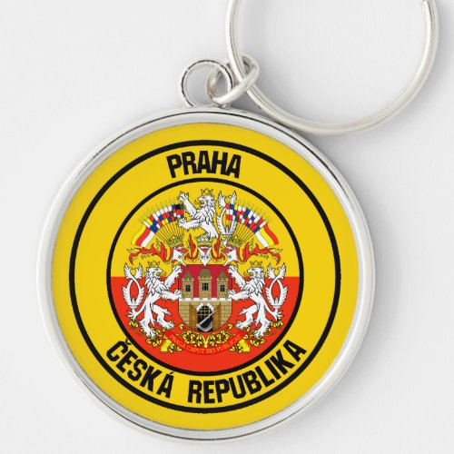 Prague Round Emblem Keychain