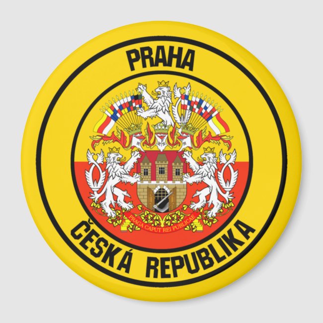 Prague Round Emblem Magnet