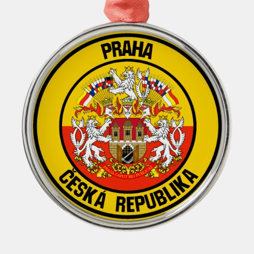 Prague Round Emblem Metal Ornament