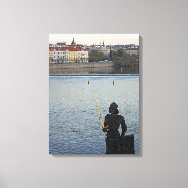 Prague statue canvas print (Front)