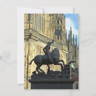 Prague statue greeting card