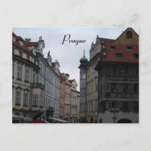 prague streets postcard