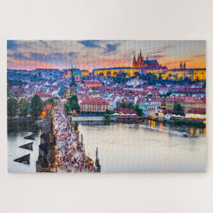 Prague sunset Jigsaw Puzzle - Czech Republic