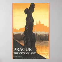 Prague the City of Art Vintage Travel Poster