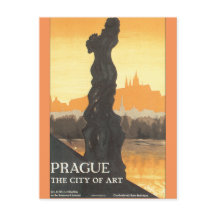 Prague the City of Art Vintage Travel Poster