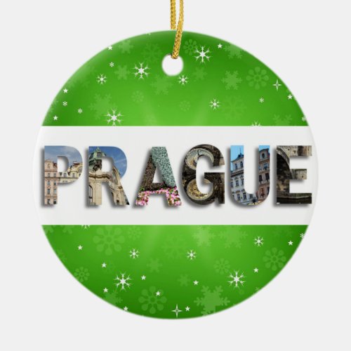 Prague Travel Photos Czech Christmas Ceramic Ornament