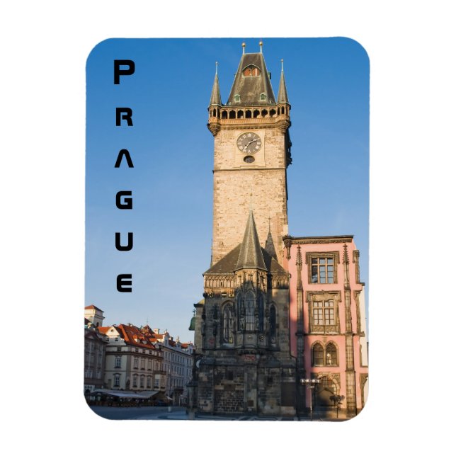 Prague view of Astronomical Clock Magnet (Vertical)