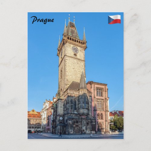 Prague view of Astronomical Clock Postcard