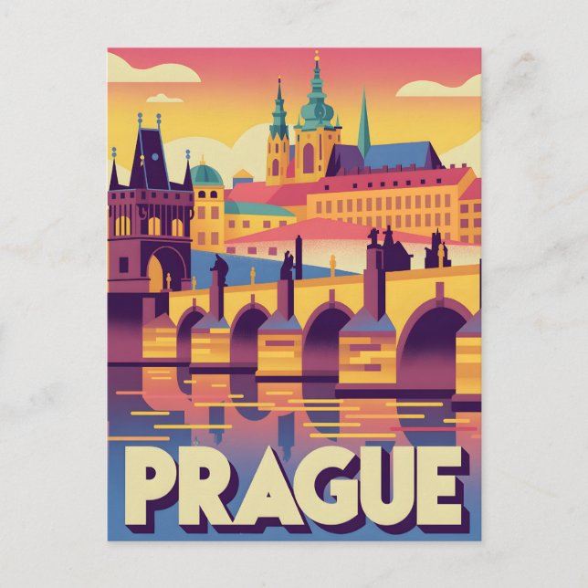 Prague vintage  postcard (Front)