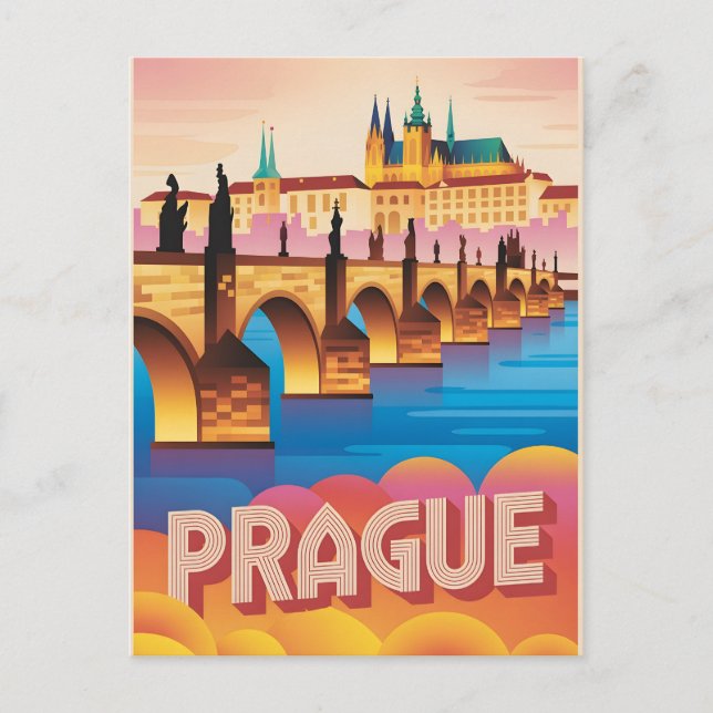 Prague vintage  postcard (Front)