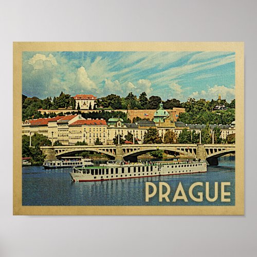 Prague Vintage Travel Poster