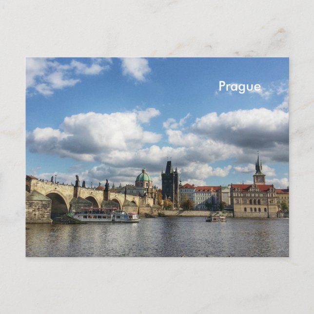 Prague Vintage Travel Tourism Ad Postcard (Front)