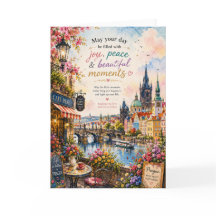 Prague Watercolor Greeting Card