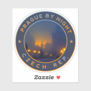 Praha by Night. Czech Republic Prague Sticker