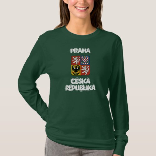 Praha Ceska Republika with coat of arms T_Shirt