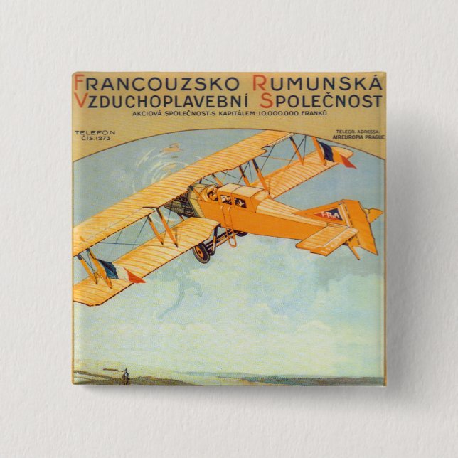 Praha ~ Franco Roumanie Pinback Button (Front)