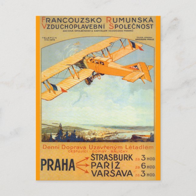 Praha ~ Franco Roumanie Postcard (Front)