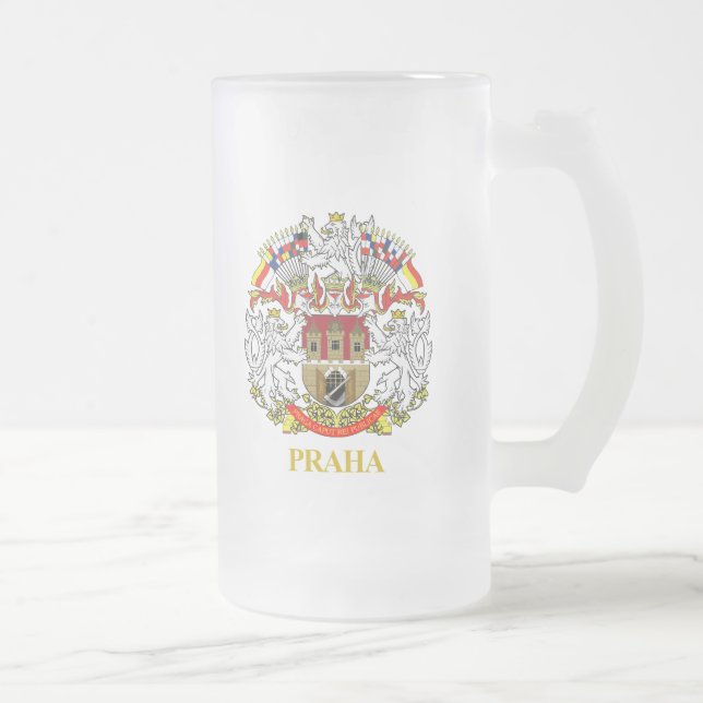 Praha (Prague) Frosted Glass Beer Mug (Right)