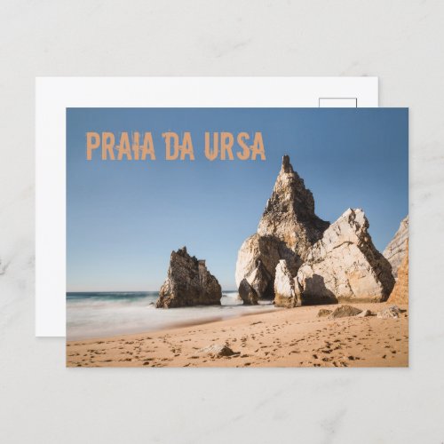 Praia da Ursa beach in Portugal gift Holiday Postcard