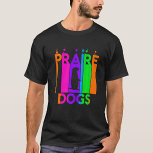 Praire Dogs Animal Rainbow Bubble With Silhouette T-Shirt