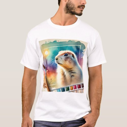 Prairie Dog 130624AREF123 _ Watercolor T_Shirt