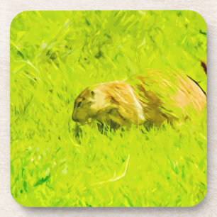 Prairie Dog Abstract Impressionism Beverage Coaster