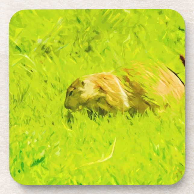 Prairie Dog Abstract Impressionism Beverage Coaster (Front)