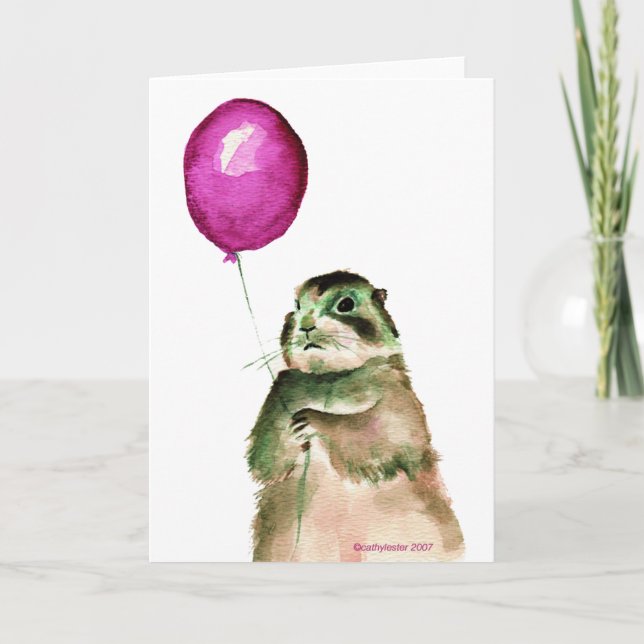 Prairie Dog Balloon Card (Front)
