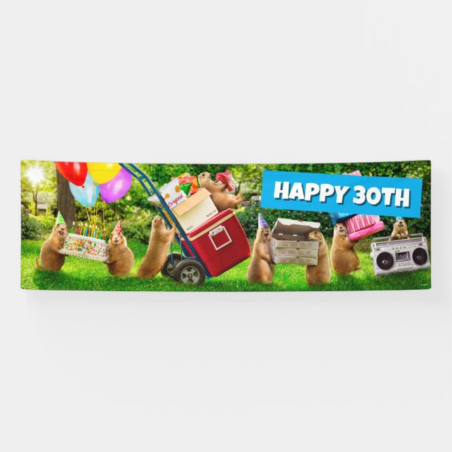 Prairie Dog Birthday Party Banner (Horizontal)