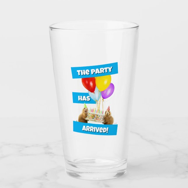 Prairie Dog Birthday Party Glass (Front)