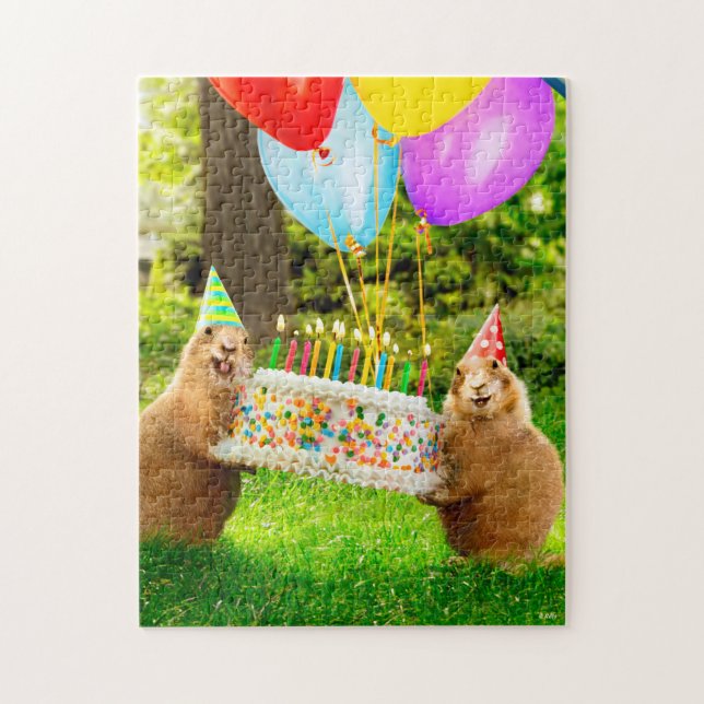 Prairie Dog Birthday Party Jigsaw Puzzle (Vertical)