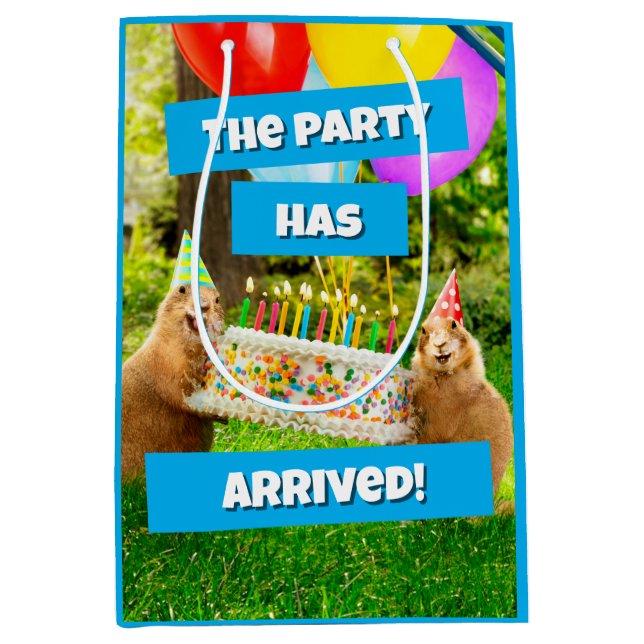 Prairie Dog Birthday Party Medium Gift Bag (Front)