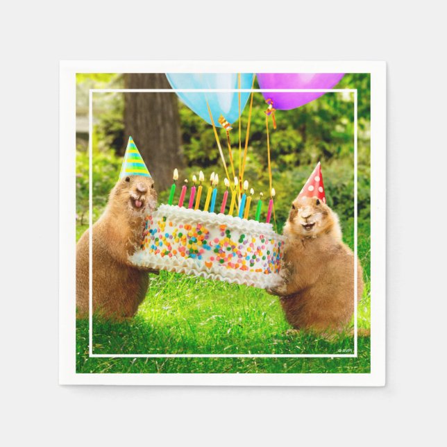 Prairie Dog Birthday Party Napkins (Front)