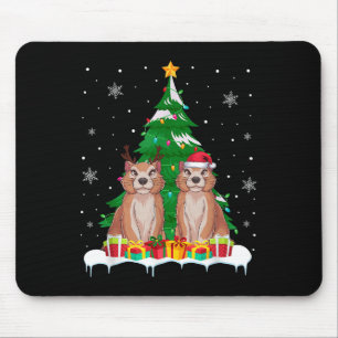 Prairie Dog Christmas Tree Lights Santa Reindeer X Mouse Pad