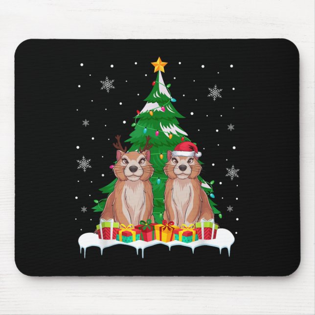 Prairie Dog Christmas Tree Lights Santa Reindeer X Mouse Pad (Front)