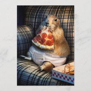 Prairie Dog Eating Pizza Invitation