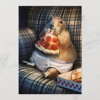 Prairie Dog Eating Pizza Invitation