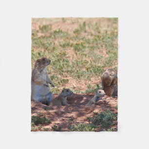 Prairie Dog Family Fleece Blanket