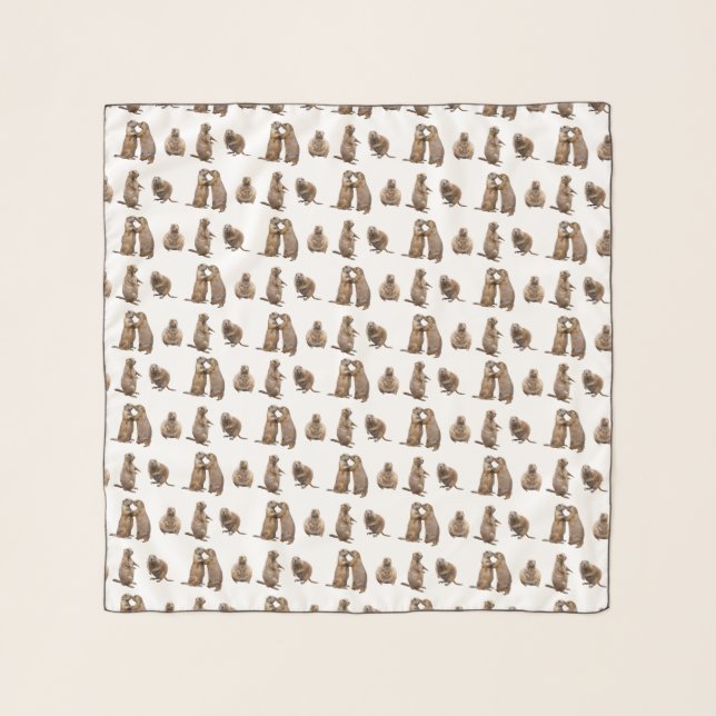 Prairie Dog Frenzy Chiffon Scarf (choose colour) (Front)