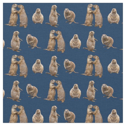 Prairie Dog Frenzy Fabric Navy