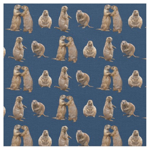 Prairie Dog Frenzy Fabric (Navy)