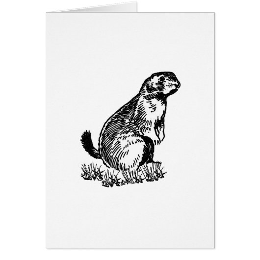 Prairie Dog Logo (line art) Cards (Front)