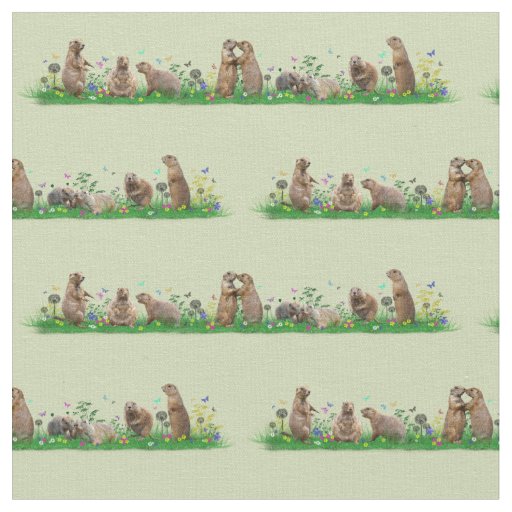 Prairie Dog Meadow Fabric (Light Green)