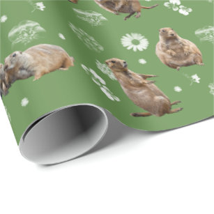 Prairie Dog Party Wrapping Paper (Green)