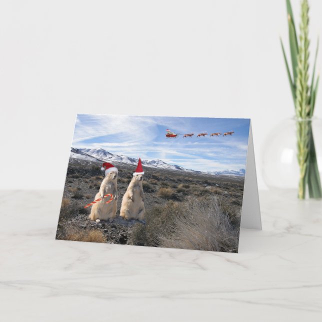 Prairie Dog Santa Card (Front)