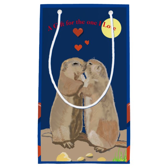Prairie Dog Valentine’s Day Small Gift Bag (Front)