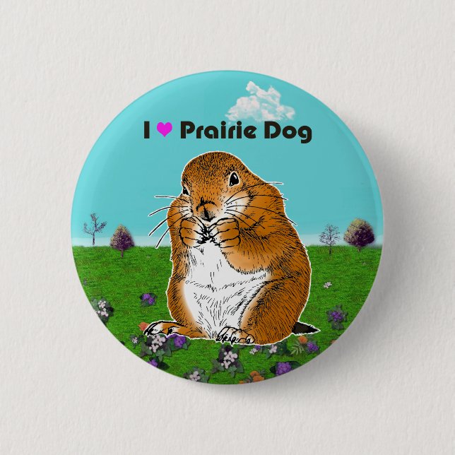 prairie dog which stands button (Front)