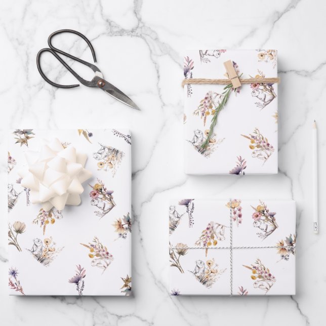 Prairie Dog Wildflower Wrapping Paper (Front)
